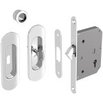 Slid'up by mantion - kit serrure � cl�s, poign�e ovale, acier finition chrom�