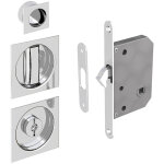 Slid'up by mantion - kit serrure � condamnation, poign�e carr�e, acier finition chrom�