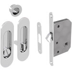 Slid'up by mantion - kit serrure � condamnation, poign�e ovale, acier finition chrom�