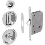 Slid'up by mantion - kit serrure � condamnation, poign�e ronde, acier finition chrom�