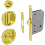 Slid'up by mantion - kit serrure � condamnation, poign�e ronde, acier finition dor�