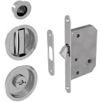 Slid'up by mantion - kit serrure � condamnation, poign�e ronde, acier finition satin�