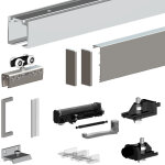 Slid'up by mantion - pack premium slid'up 190 pour porte en verre coulissante - rail 1, 94 m - 100 kg ...