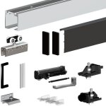 Slid'up by mantion - pack premium slid'up 190 pour porte en verre coulissante - rail 1, 94 m - 100 kg ...