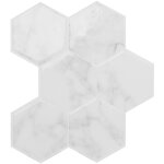 Smart tiles - 4 cr�dences adh�sives - hexa yule gris - effet marbr� - 24. 28 cm x 26. 95 cm