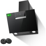 Sndoas hotte aspirante 60cm, 800 m� / h hotte inclin�e avec 2 filtres � charbon, classe a + + + , 4 vitesses, ...