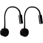 Snq - 2 pi�ces noire lampe de lecture murale 3w, flexible cou r�glable applique lampe de bureau en aluminium, ...