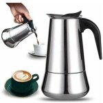 Snq - cafetire italienne, 2 tasses en acier inoxydable compatible avec tous les types de lampes, 100ml ...