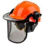 Snq - casque de s�curit� forestier avec mentonni�re. casque de travail en397 r�fl�chissant, ventil� et ...