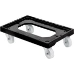 Socle 4 roues pour bacs et caisses 600x400 et 400x300mm base injecte en abs - pc charge maxi 250kg coloris ...