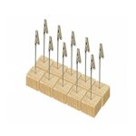 Socle cube en bois brut de dimensions 3, 6 x 3, 6 x 3, 6 cm avec pince crocodile - lot de 10