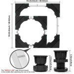 Socle pour machine � laver avec 4 roulettes verrouillables et 8 pieds souples, capacit� de charge de ...