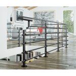 Sogem - garde - corps pure black - fixation au sol - alu ral9005 - 150cm