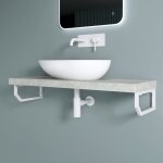 Doporro - 1 pièce Équerre de fixation blanc plan de toilette Étagère tablette murale porte - serviette ... Doporro - 1 pièce Équerre de fixation blanc plan de toilette Étagère tablette murale porte - serviette ...
