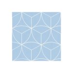 Sol vinyle textile - rosace gomtrique bleue - echantillon 15 x 20 cm