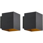 Sola - applique murale - 2 pièces - l 8. 25 cm - noir et or - moderne, design - éclairage intérieur - ... Sola - applique murale - 2 pièces - l 8. 25 cm - noir et or - moderne, design - éclairage intérieur - ...