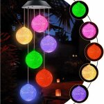 Solaire carillon olien led lampe carillon  vent solaire carillon lumire changeant couleurs pour jardin ...