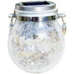 Solaire exterieur jardin, 30 led boule de lumi�re solaire craquel�e verre lampe suspendue mason jar avec ...