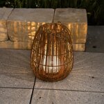 Solar lampe en rotin isabella 28 crackle verre bris� boule style boho 102281 - esotec