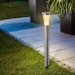 Solar lampe sur pied towerlight 58 cm en acier inoxydable rsistant aux intempries  l'extrieur 102603 ...