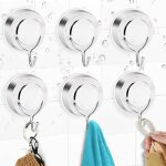 Ventouse crochets, 6pcs porte serviette, crochet mural salle de bains en acier inox, crochet mural d'aspiratio ...