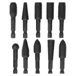 Lot de 10 rpes rotatives pour sculpture sur bois et bavurage en caoutchouc, faonnage et rainurage ...
