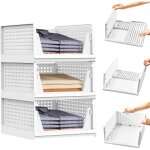 Lot de 3 armoire empilable tiroir units, de rangement organisateur armoire coulissante tiroir tagre, ...