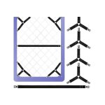4 + 2] lot de 2 sangles droites pour draps au milieu et 4 clips lastiques triangulaires pour les coins, ...