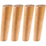 Sollbry - 4 pcs pieds meuble bois 20cm, pieds de canap� bois massif, jambes de meuble bois oblique pour ...