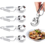 Sollbry 4 pices en acier inoxydable escargot escargot pinces fourchettes escargot clips cuisine nourriture ...