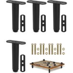 Sollbry - 4pcs pieds pour sommier  lattes, pied de lit robuste rglable 18 - 33 cm (noir mat)