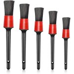 Lot de 5 brosses de nettoyage de voiture en poils de sanglier doux pour intérieur ou extérieur, roues, ... Lot de 5 brosses de nettoyage de voiture en poils de sanglier doux pour intérieur ou extérieur, roues, ...