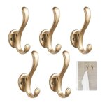 Sollbry 5 pieces crochets et patres pour maison, gold patres portemanteaux pour entre, aluminium porte ...