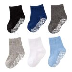 Lot de 6 chaussettes antidérapantes pour enfants, tout - petits, bébés avec poignées pour garçons et ... Lot de 6 chaussettes antidérapantes pour enfants, tout - petits, bébés avec poignées pour garçons et ...