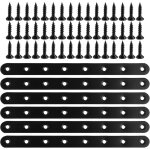 Sollbry - 6 pcs plaque perfor�e noire connecteurs plats support de plaque perfor�e 244 x 20 x 3mm plaque ...