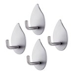 Crochet adhsif, 4 pices crochet autocollant acier inox 304 patere murale impermable rsistant porte ...
