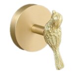 Crochets muraux en forme d'oiseau en laiton bross dor pour serviette, peignoir, salle de bain, cuisine, ...