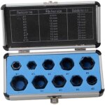 Sollbry - extracteur d'crou cass, lot de 10 pices, bote en aluminium, extracteur de boulons casss, ...