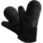 Gant de cuisine avec coque en silicone rsistant  la chaleur jusqu' 500c - manique tanche pour barbecue, ...