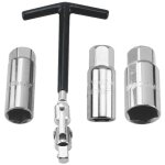 Jeu de cls  bougie d'allumage universelles 16 mm / 18 mm / 21 mm avec poigne en t pour voiture, moto, ...