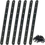 Sollbry - plaque perfore noire 293 x 19 x 3mm fixation droits plats plaques d'assemblage 6pcs plaque ...