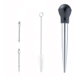 Sollbry - poires à sauce en acier inoxydable 304 et caoutchouc, poire à jus pipette cuisine aiguille ... Sollbry - poires à sauce en acier inoxydable 304 et caoutchouc, poire à jus pipette cuisine aiguille ...