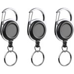 Porte - clés rétractable robuste enrouleur porte - clé rétractable mousqueton clip clé avec cordon en ... Porte - clés rétractable robuste enrouleur porte - clé rétractable mousqueton clip clé avec cordon en ...