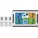 Sollbry - station mto radio avec 3 capteurs extrieurs cran couleur numrique thermomtre hygromtre ...