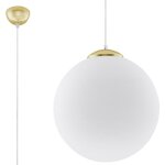 Sollux - ugo suspension globe blanc, or e27