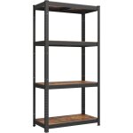 Rayonnage tagre de rangement  4 niveaux, 40 x 80 x 160 cm, capacit 520 kg, planches rglables, style ...