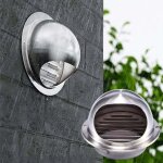 Sortie d'air murale ronde en inox avec filtre � mailles, grille � lamelles � 45� grille de ventilation ...
