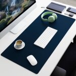 Sous - main nero similicuir bleu 120 x 60 cm