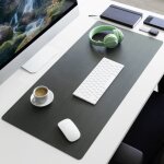 Sous - main nero similicuir gris fonc� 80 x 40 cm