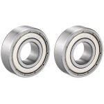 Sourcing map 2pcs roulement bille 6202z gorge profonde single bouclier 15x35x11mm chrome acier